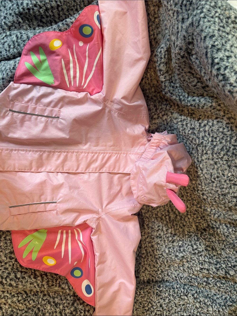Lily Pink Butterfly Hooded Kids Jacket